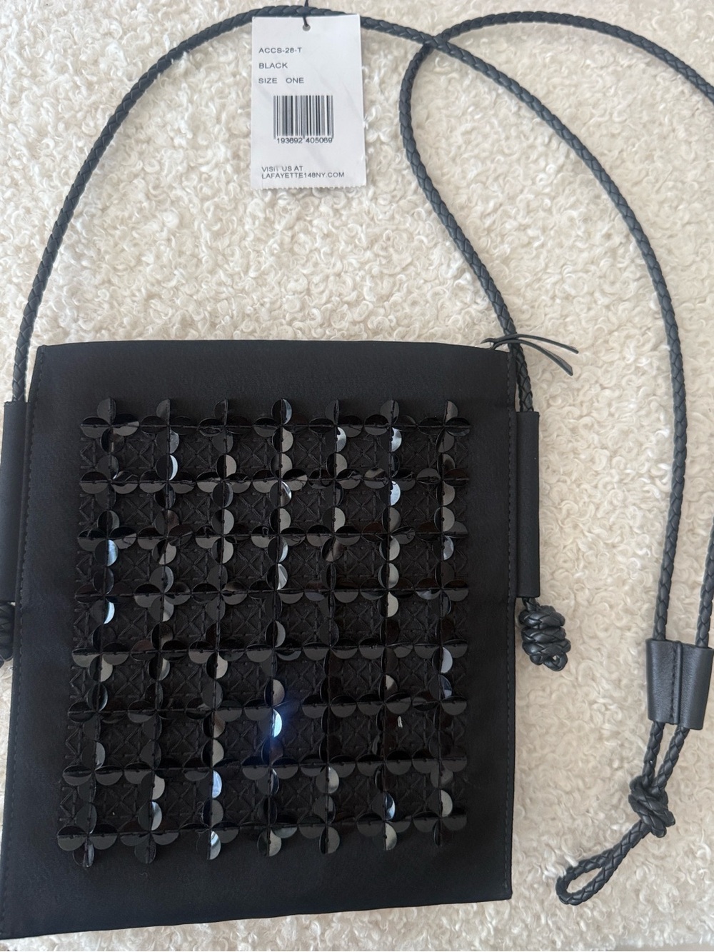 Lafayette 148 New York Satin Women's Crossbody Bag with Sequin Grid